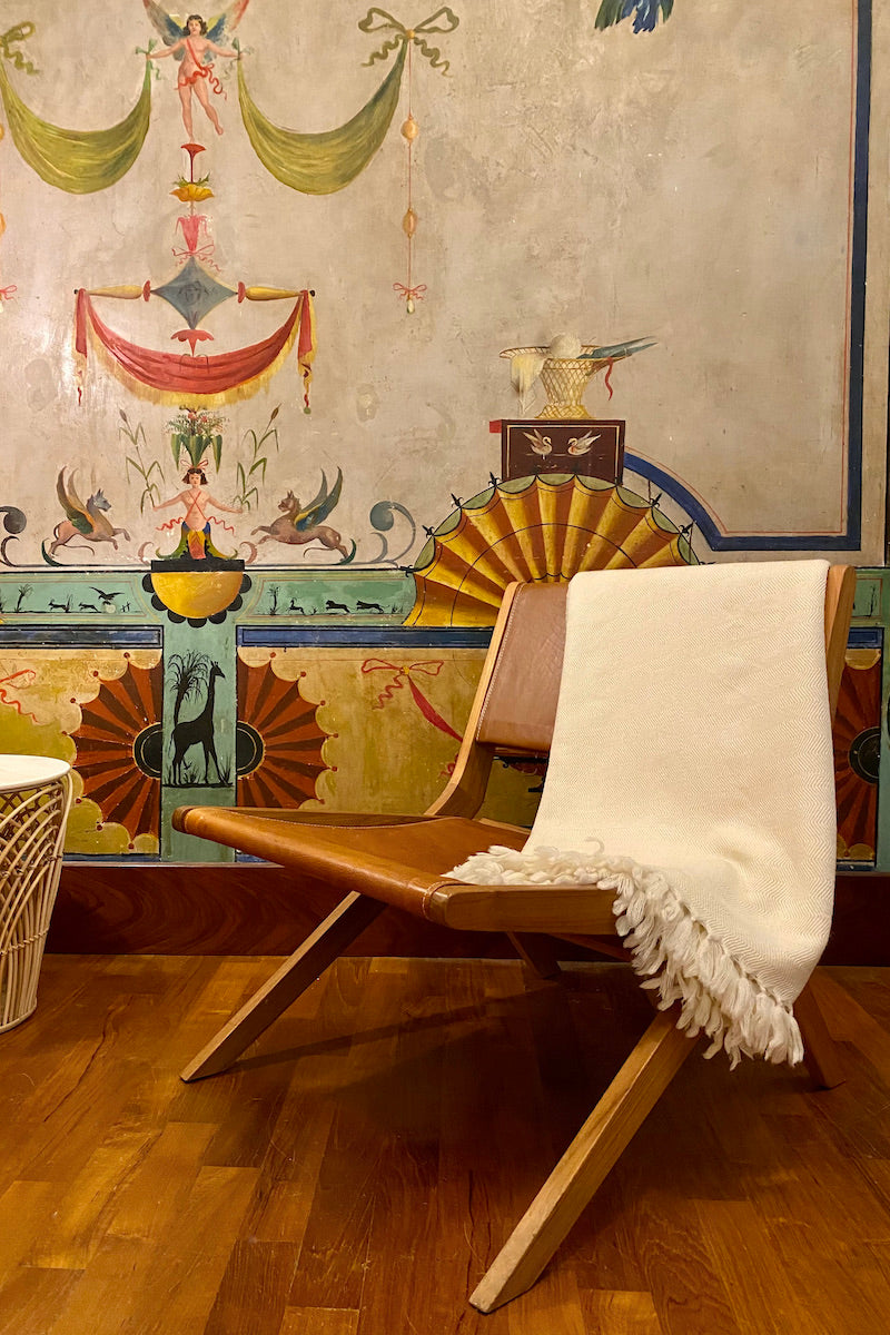 Akya wool throw cream